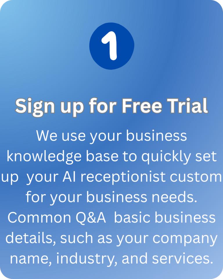 Step 1 sign up for a free trial